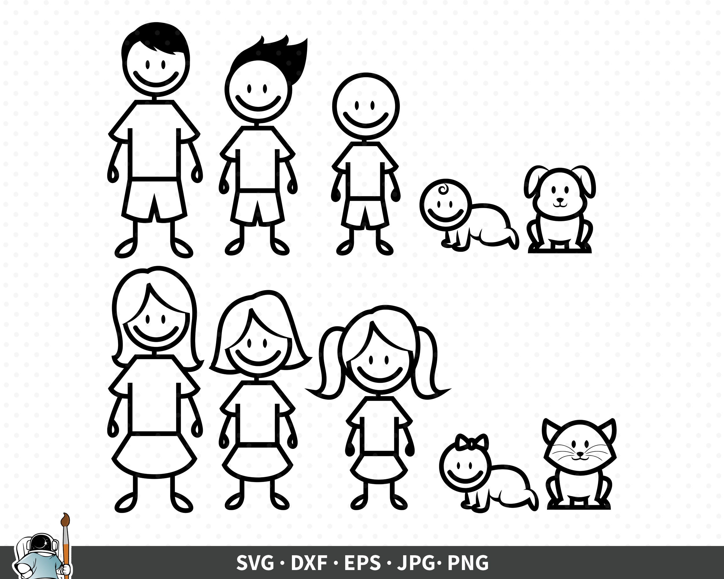 Download Stick Figures Svg Family Cut File