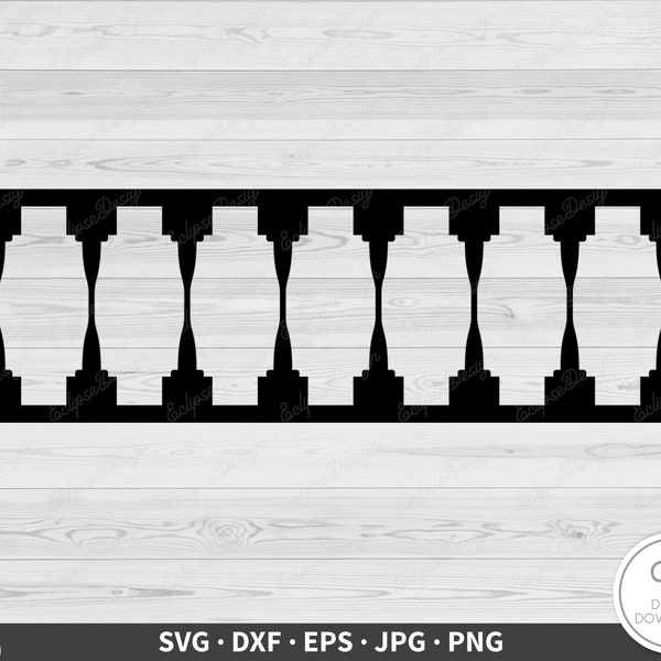 Stair Railing SVG • Clip Art Cut File Silhouette dxf eps png jpg • Instant Digital Download