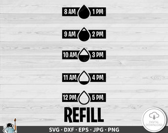Water Tracker SVG Clipart PNG (Instant Digital Download)