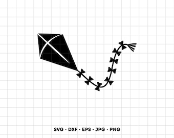 Flying Kite SVG Clipart PNG Cricut Silhouette (Instant Digital Download)