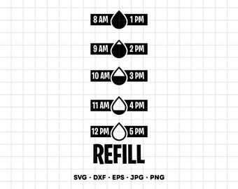 Water Tracker SVG Clipart PNG Cricut Silhouette (Instant Digital Download)