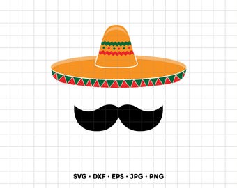 Sombrero Mexico Fiesta SVG Clipart PNG Cricut Silhouette (Instant Digital Download)