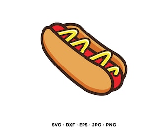 Hot Dog SVG Clipart PNG Cricut Silhouette (Instant Digital Download)