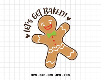 Gingerbread Man Christmas SVG Clipart PNG Cricut Silhouette (Instant Digital Download)