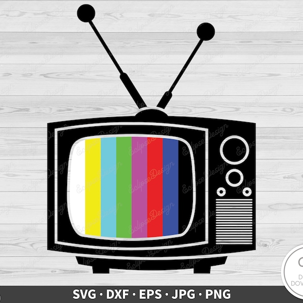 TV Retro Television SVG • Clip Art Cut File Silhouette dxf eps png jpg • Instant Digital Download