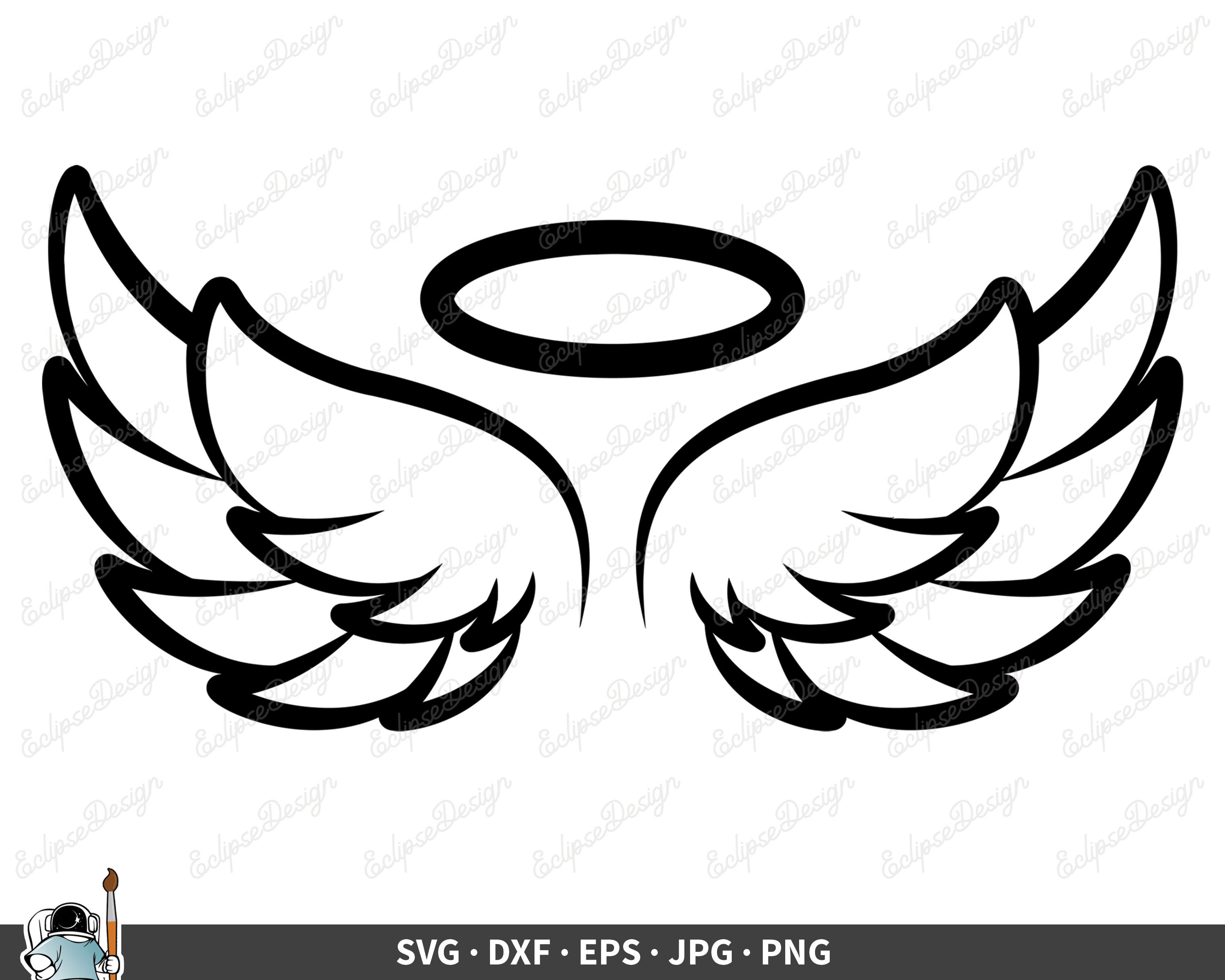 Angel Wings Svg Angel Wing Vector Angel Svg Halo Svg Angel Etsy Norway ...