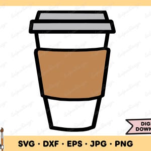 Coffee Cup SVG Barista Clip Art Coffee Cup Cut File Silhouette Instant Digital Download