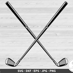 Palos de golf Golfing SVG Clip Art Archivo de corte Silueta Descarga digital instantánea dxf eps png jpg
