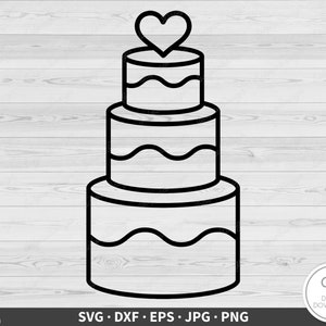Gâteau de mariage SVG vecteur de gâteau de mariage mariage SVG gâteau Clipart gâteau Cricut gâteau coupe fichier gâteau Silhouette mariage svg
