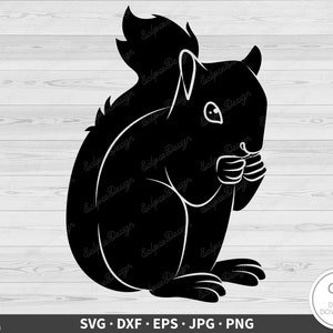 Écureuil SVG Clip Art couper fichier Silhouette téléchargement numérique instantané dxf eps png jpg