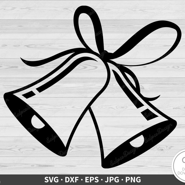 Wedding Bells SVG • Clip Art Cut File Silhouette dxf eps png jpg • Instant Digital Download