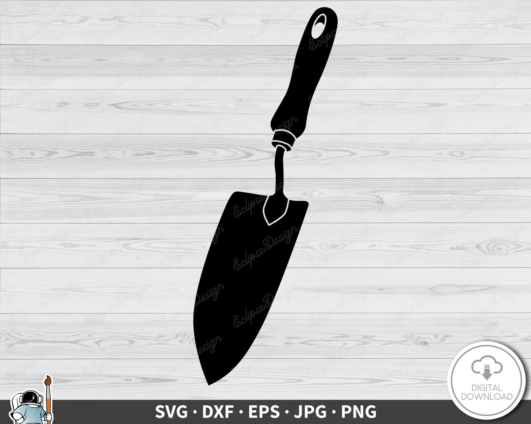 Garden Trowel SVG Clip Art Cut File Silhouette Dxf Eps Png Jpg Instant