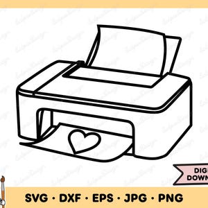 Office Printer SVG Printer PNG Printer Clip Art Cut File Silhouette Instant Digital Download
