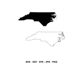 North Carolina Outline State SVG Clipart PNG (Digital nedladdning direkt)