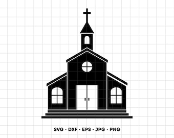 Church SVG Clipart PNG Cricut Silhouette (Instant Digital Download)