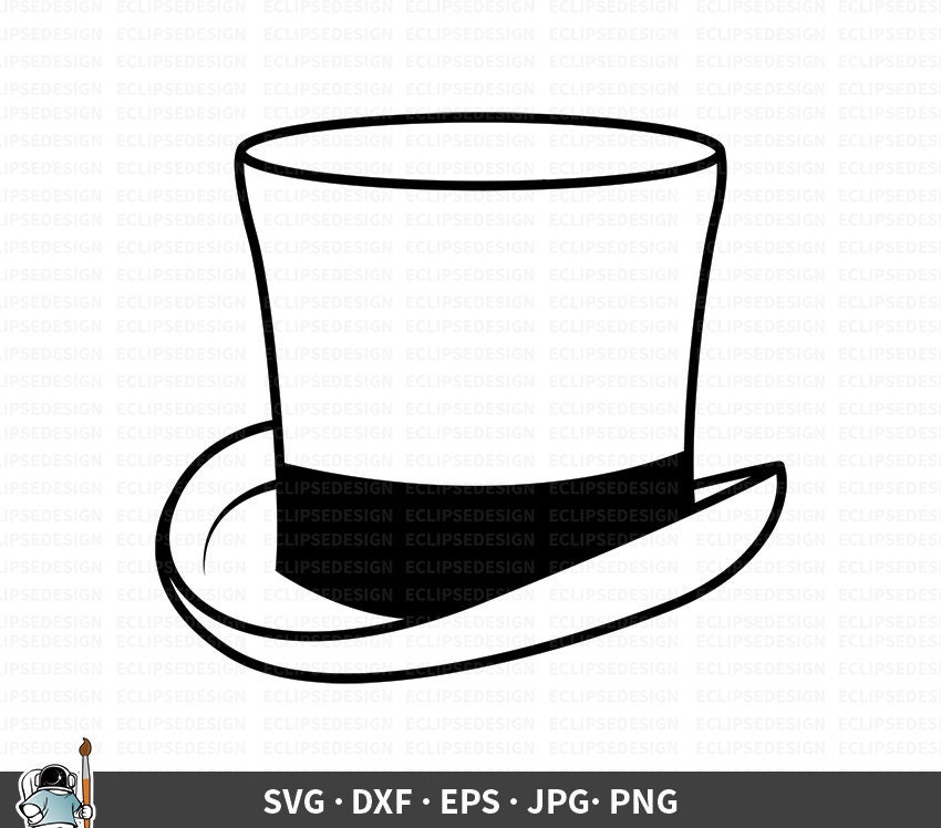 Download Top Hat Svg Top Hat Vector Top Hat Clipart Top Hat Cricut Top Hat Silhouette Top Hat Cut File Big Hat Svg Eps Png Dxf Jpg