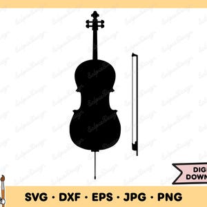 Cello SVG Cellist Orchestra Clip Art Cello Cut File Cello Silhouette Instant Digital Download