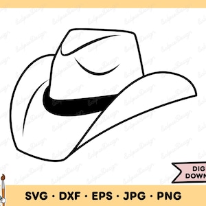 Cowboy Hat SVG Cowboy Hat Clip Art Cowboy Hat Cut File Silhouette Instant Digital Download