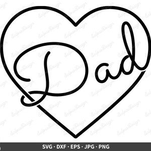 Dad Script Father's Day SVG Clip Art Cut File Silhouette - Etsy