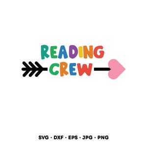 Reading Crew SVG Clipart PNG Cricut Silhouette (Instant Digital Download)