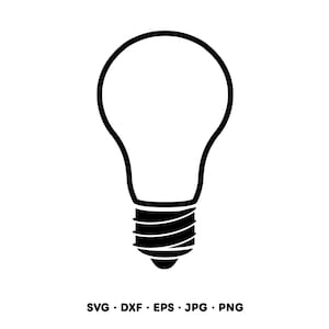 Glühbirne SVG Clipart PNG Cricut Silhouette (Sofortiger digitaler Download)