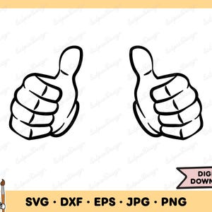Thumbs Up Hand Gesture Clipart SVG, PNG, DXF (Digital Download)