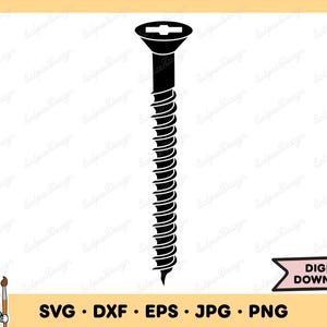 Screw SVG Screw PNG Tools Clip Art Cut File Silhouette Instant Digital Download