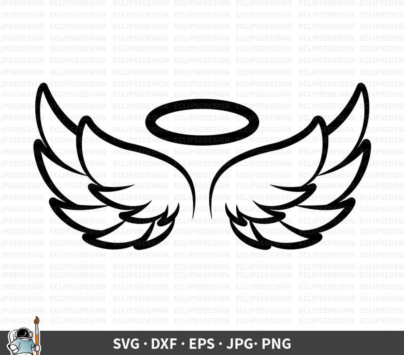 Angel Wings Svg Angel Wing Vector Angel Svg Halo Svg Angel Etsy 