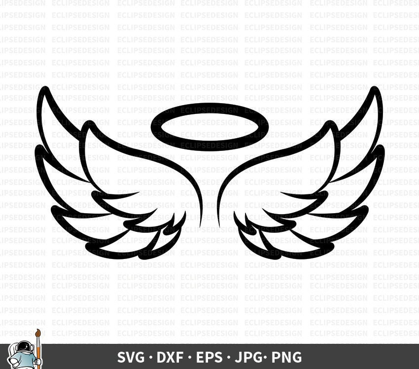 Download Free Svg Silhouette Of Rottweiler And Wings And Halo ...