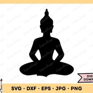 Buddha Mediation SVG Buddha Clip Art Buddha SVG Cut File Silhouette Instant Digital Download