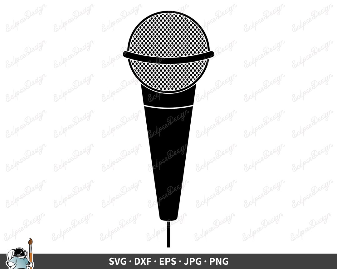 Microphone SVG Clip Art Cut File Silhouette Dxf Eps Png Jpg - Etsy