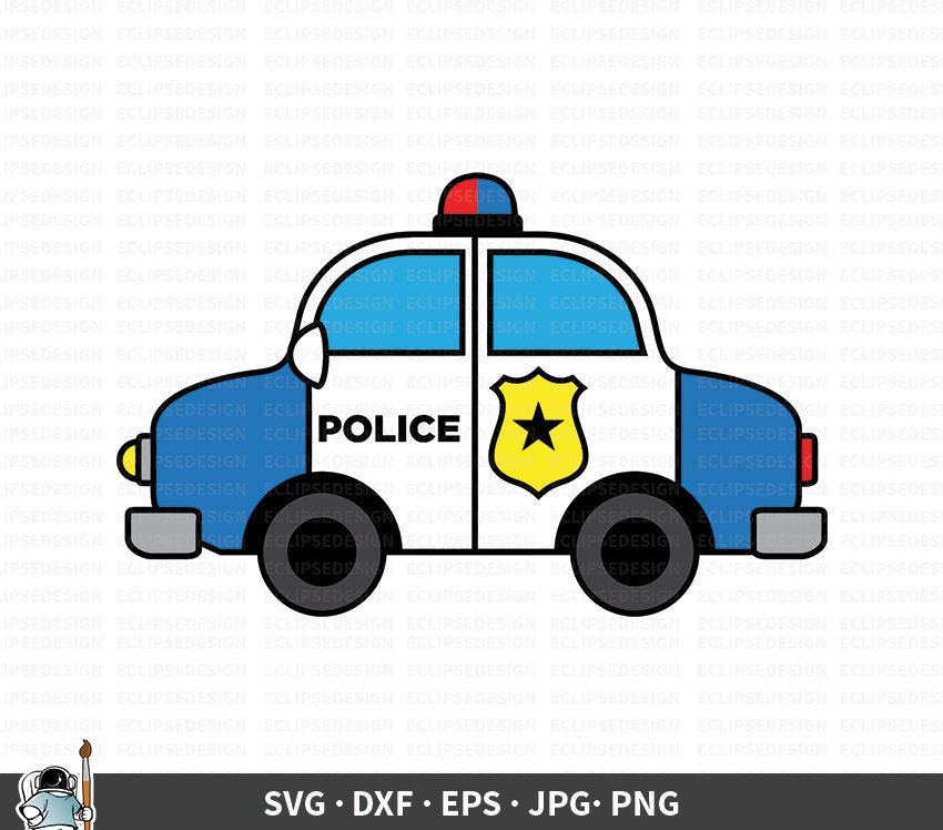 Download Police Car Svg Police Car Vector Police Car Clipart Police Etsy