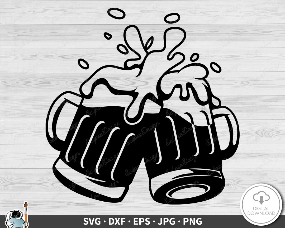 Beer Cheers SVG Clip Art Cut File Silhouette Dxf Eps pic