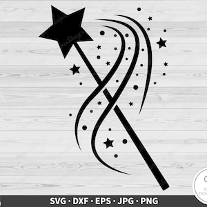 Magic Wand SVG Clip Art Cut File Silhouette Instant Digital Download dxf eps png jpg