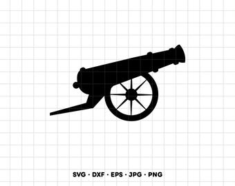 Cannon War SVG Clipart PNG Cricut Silhouette (Instant Digital Download)