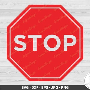 Stop-Schild-Traffic SVG Clip Art Cut Datei Silhouette Sofortiger digitaler Download