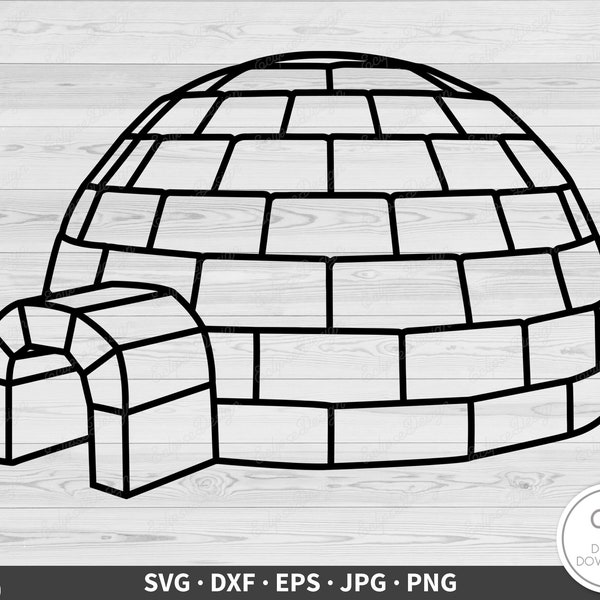 Arktisches Iglu SVG • Clip Art geschnitten Datei Silhouette dxf eps png jpg • Sofortiger digitaler Download