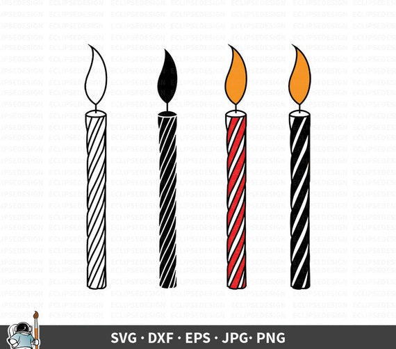 Birthday Candle Svg Birthday Vector Candles Clipart Candle Etsy