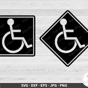 Handicap teken rolstoel SVG Clip Art gesneden bestand silhouet Instant Digitale Download dxf eps png jpg