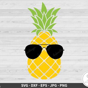 Pineapple Sunglasses SVG Beach Vacation Clip Art Cut File Silhouette Instant Digital Download