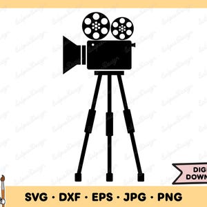 Film SVG Movie SVG Camera SVG Movie Clip Art Cut File Silhouette Instant Digital Download