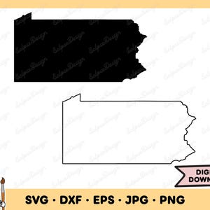 Pennsylvania SVG Pennsylvania PNG Pennsylvania State Clip Art Cut File Silhouette Instant Digital Download