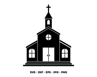 Church SVG Clipart PNG Cricut Silhouette (Instant Digital Download)