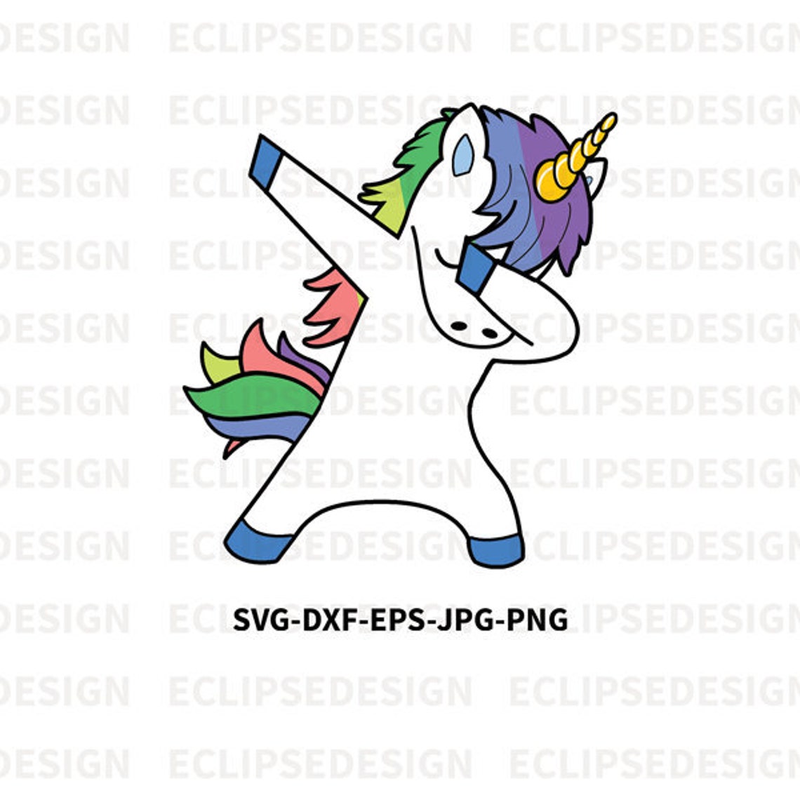 Dabbing Unicorn SVG Dancing Unicorn Birthday svg Blue | Etsy