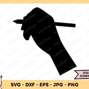 Handwriting SVG Writer Pen SVG Handwriting PNG Artist Clip Art Cut File Silhouette Instant Digital Download