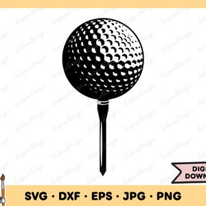 Golf Ball SVG Golf Ball PNG Golf svg Tee SVG Clip Art Cut File Silhouette Instant Digital Download