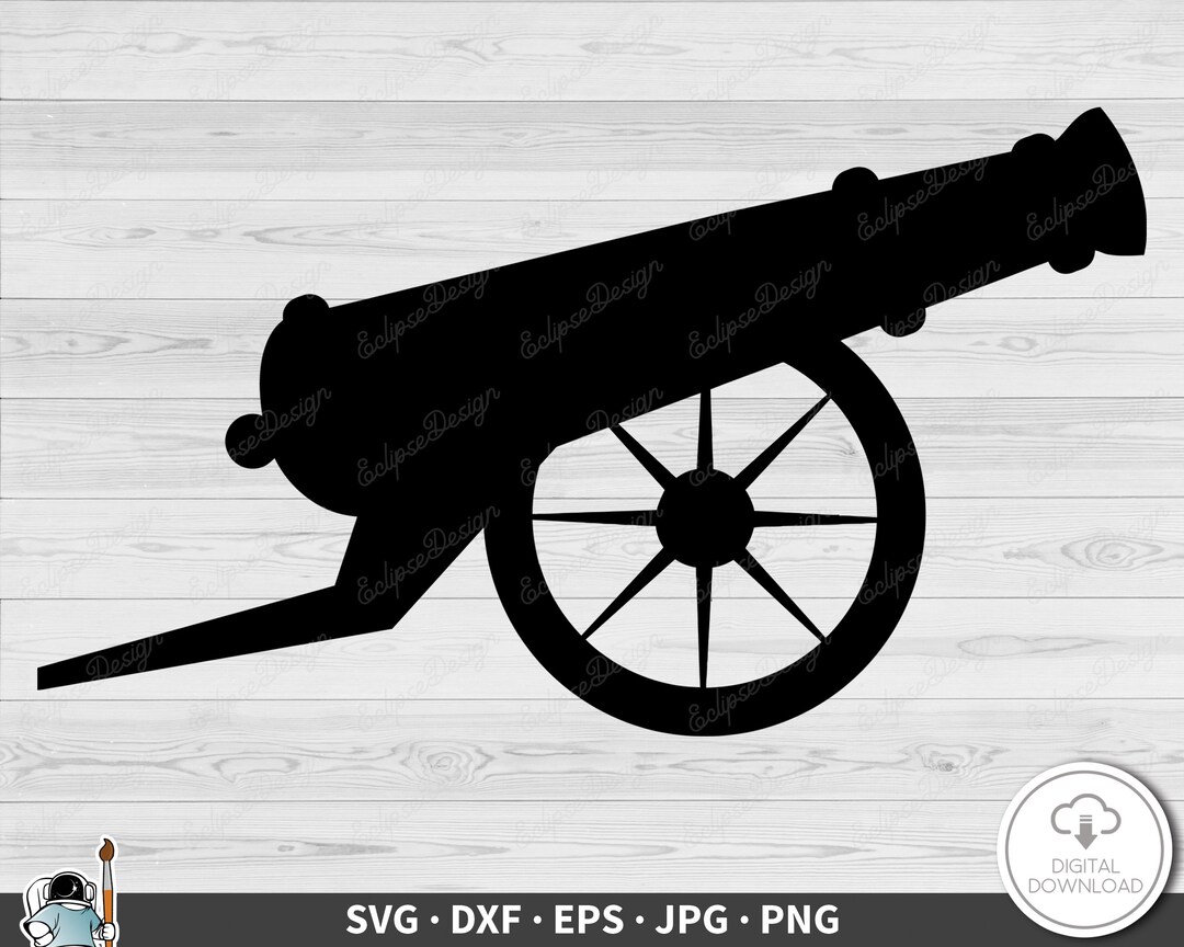 Cannon SVG Clip Art Cut File Silhouette Instant Digital Download Dxf ...