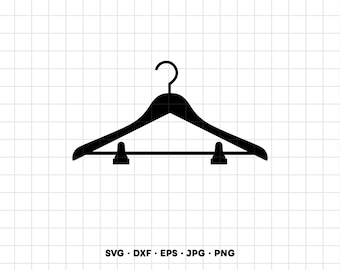 Clothes Hanger SVG Clipart PNG Cricut Silhouette (Instant Digital Download)