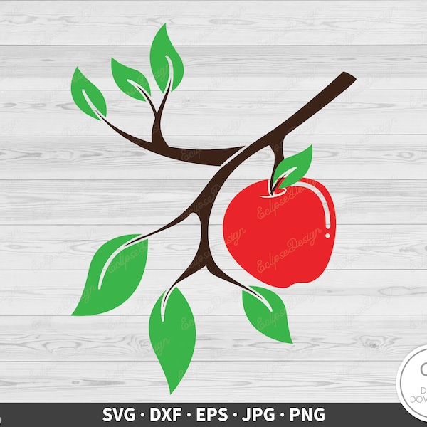 Apple Tree SVG • Clip Art Cut File Silhouette dxf eps png jpg • Instant Digital Download