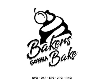 Panaderos van a hornear. Imágenes prediseñadas SVG PNG (descarga digital instantánea)